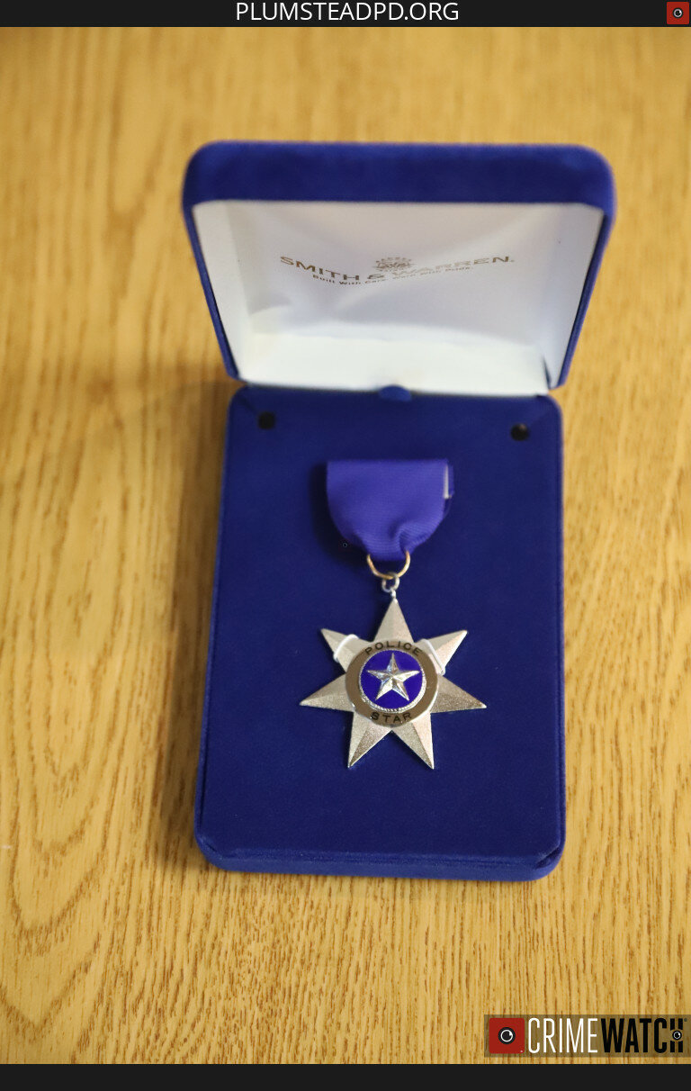 This Police Star was awarded to Plumstead Township Police Officer Thomas J. Rutecki.