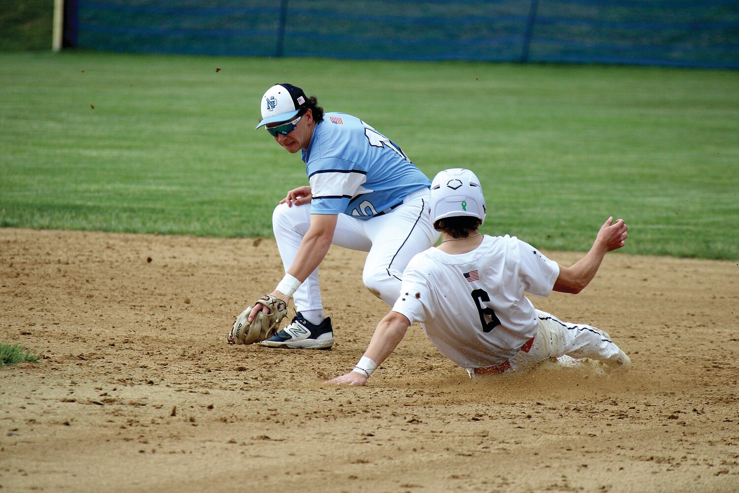 Central Bucks East’s Chase Fulford steals second base.