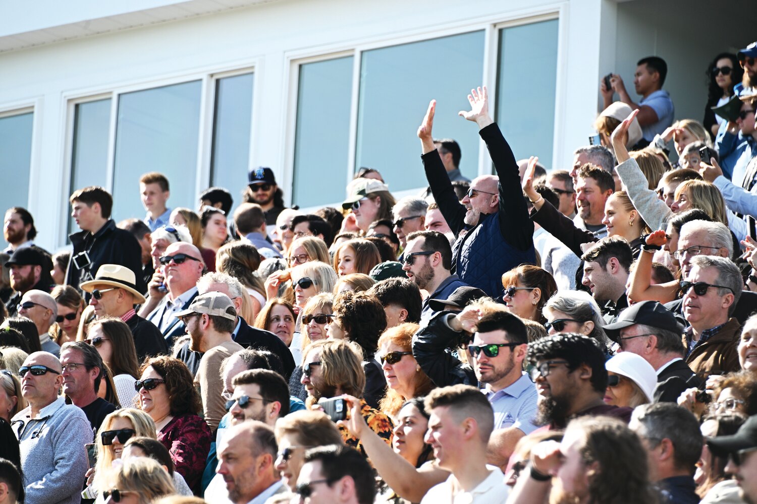 Family and friends of Delaware Valley University’s Class of 2024 attend the commencement ceremony at Robert A. Lipinski Field at James Work Memorial Stadium.