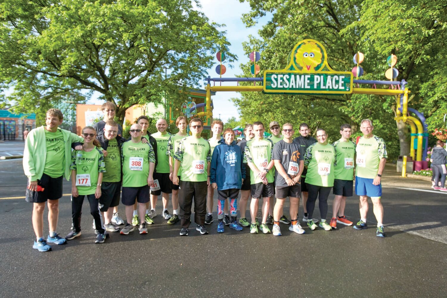 Team Bucks during the the Sesame Place Classic 2024.