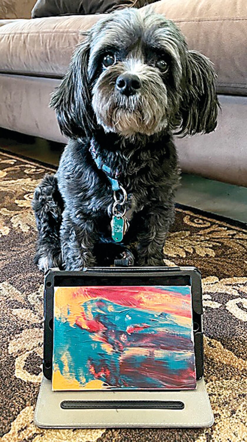 Trixie was the first dog in Langhorne to take the Dog Artist Challenge. She is so proud of her work that she is ready to emBARK on a career in the arts.