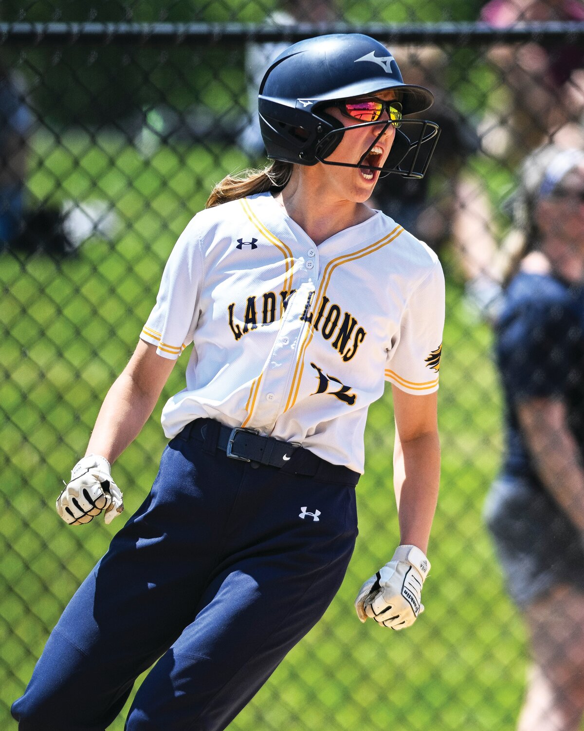 New Hope-Solebury’s Kaylee Harris scores during a seventh-inning rally, but the Lions came up short, losing 5-4 in the PIAA play-in game against Palisades.