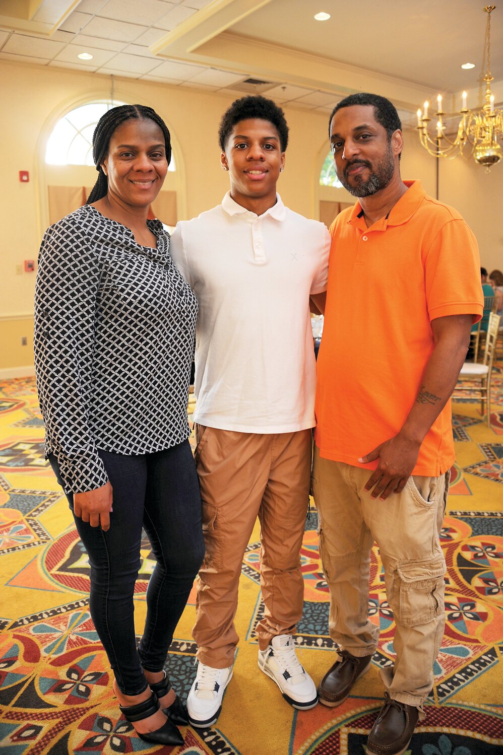 Chemisa Coombs, Neshaminy student-athlete Emeer Coombs and Hassan Coombs.