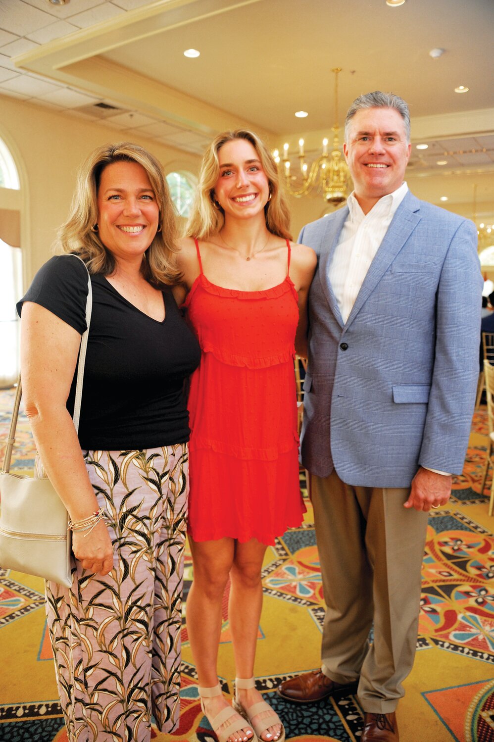 Jeannine Duffy, Central Bucks West student-athlete Amelia “Mimi” Duffy and Peter Duffy.