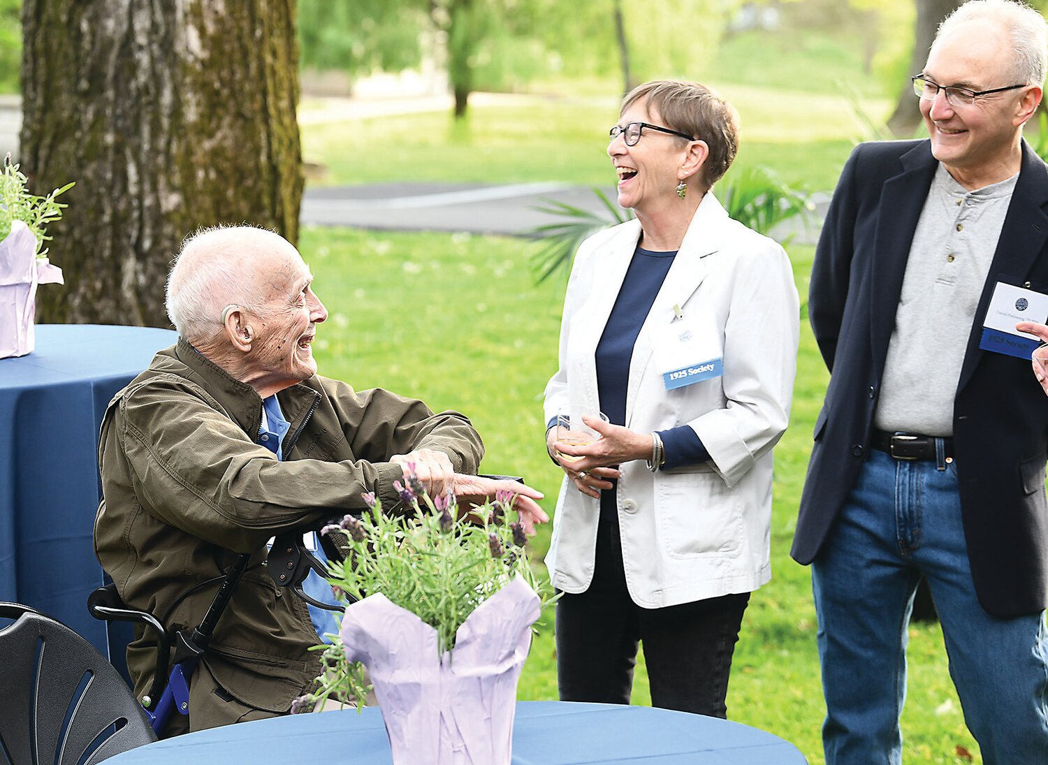 Solebury School alumni Dick Walsh, Class of 1952; Leslie Perlsweig Class of 1973 and parent of a Class of 2003 graduate; and David Perlsweig, Class of 1973 and a parent of a Class of 2003 graduate