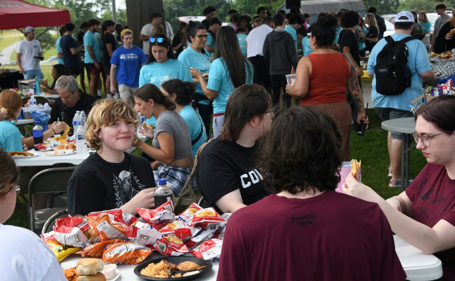 Many Bensalem High School seniors showed up at Sophia’s Senior Tailgate for food, games and lotteries Wednesday.