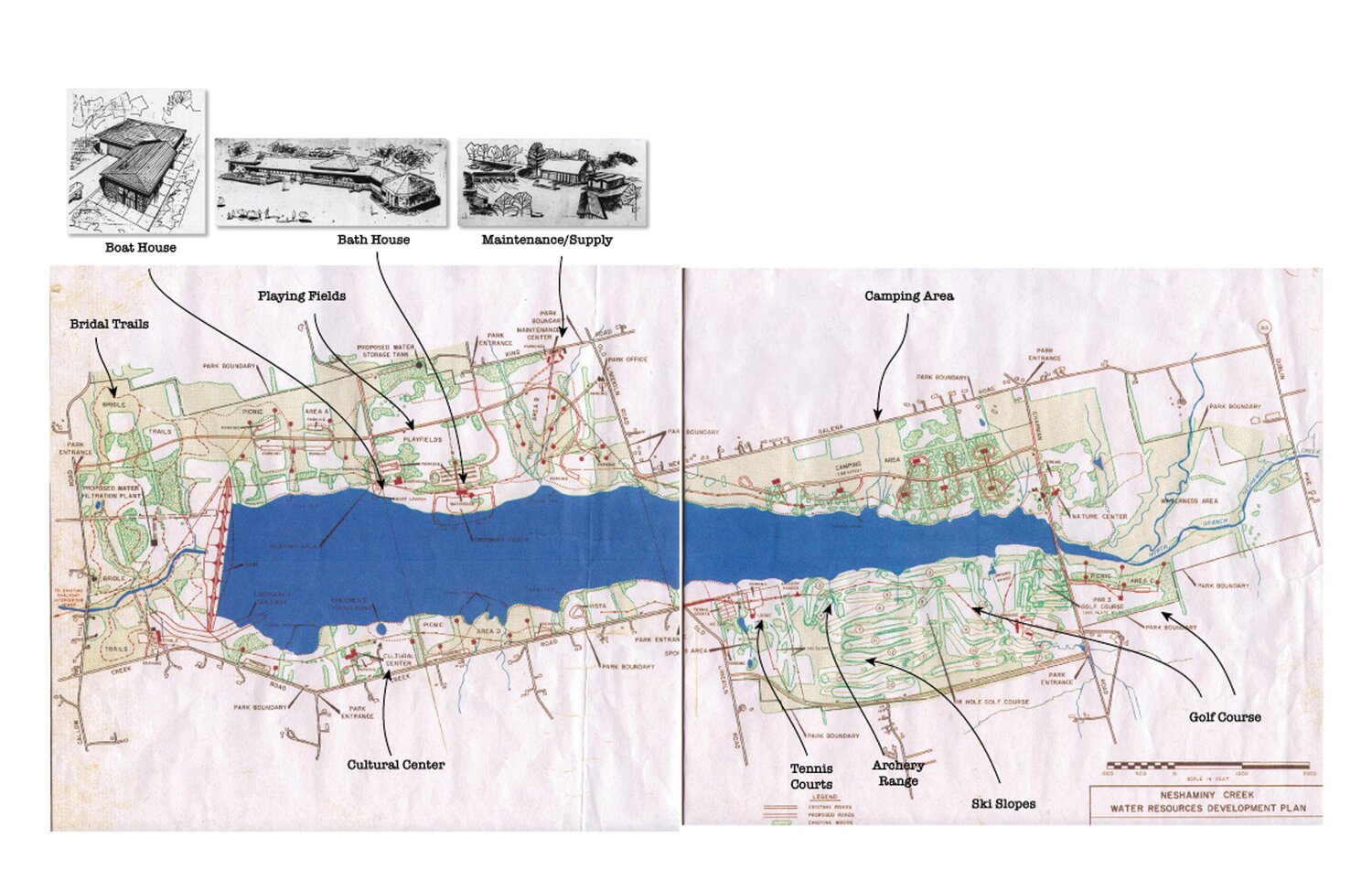 Map shows Peace Valley Park in New Britain Township.