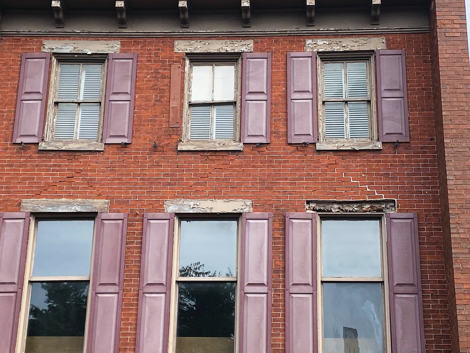 The front of the vacant building at 34 W. State St. in Doylestown Borough has been barricaded after bricks fell onto the street.