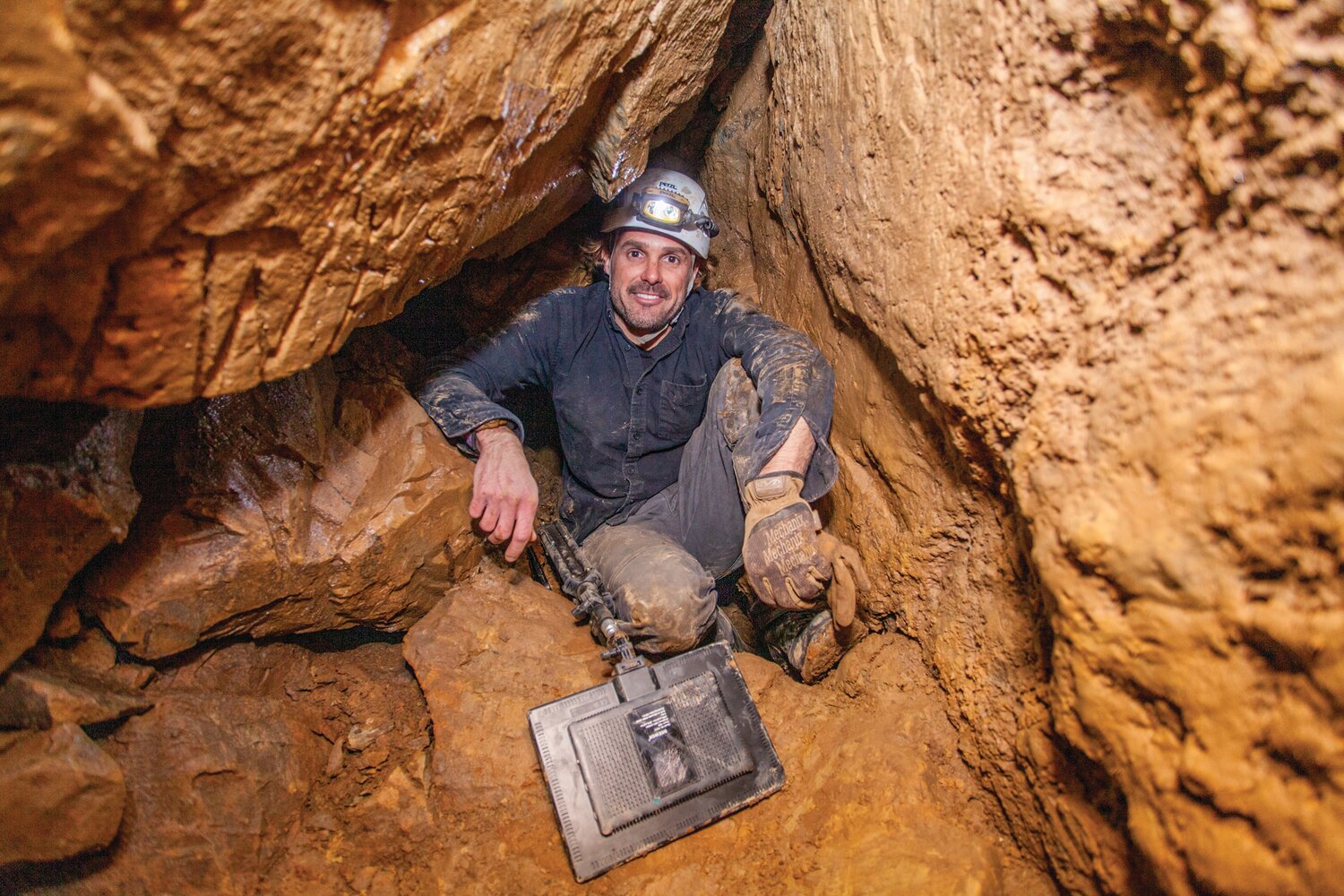 Clint Flack inside Buckingham Cave.