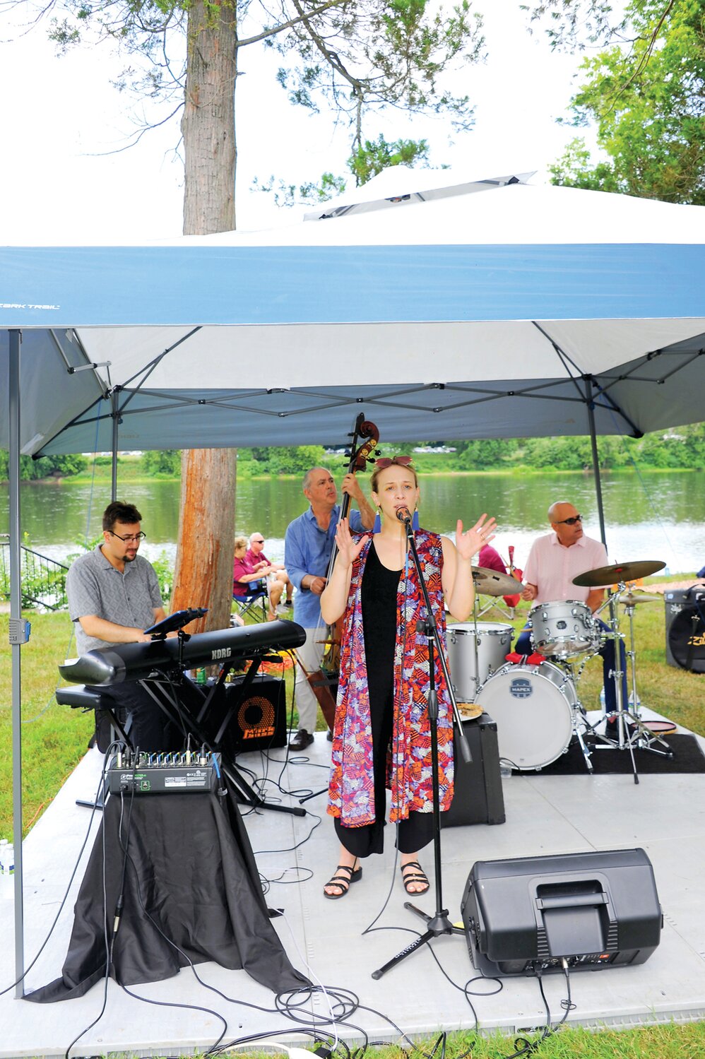 The Hailey Brinnel Quartet provides riverfront music.