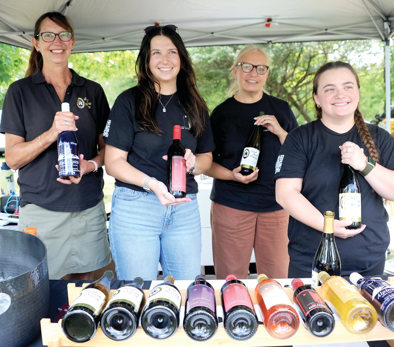 Mischelle Tiedeken, Sam Tiedeken, Christine Lionetti and Brooke Pritz  of Sand Castle Winery.