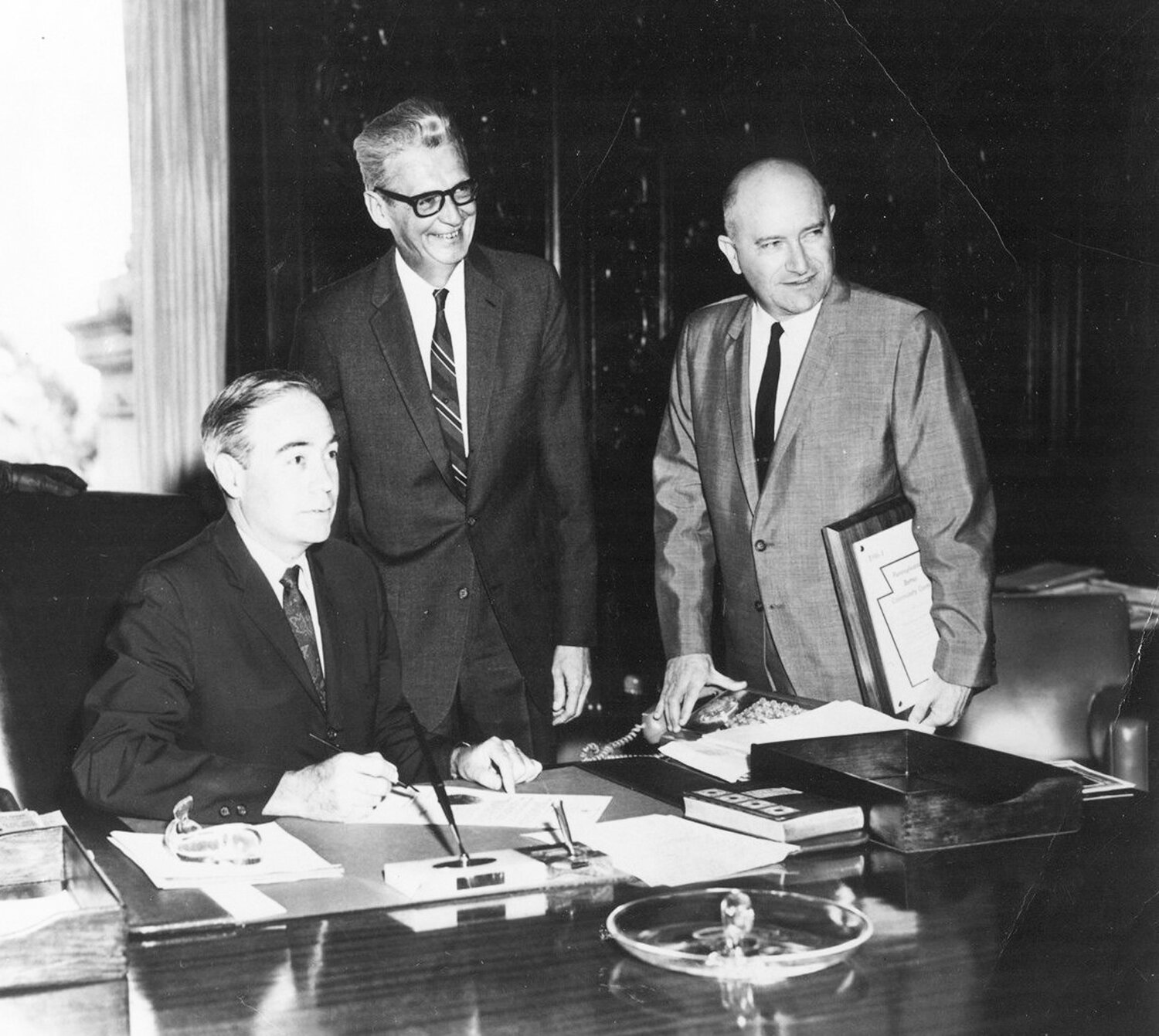 Governor Bill Scranton with Joe Kenny and Frank Shelly.