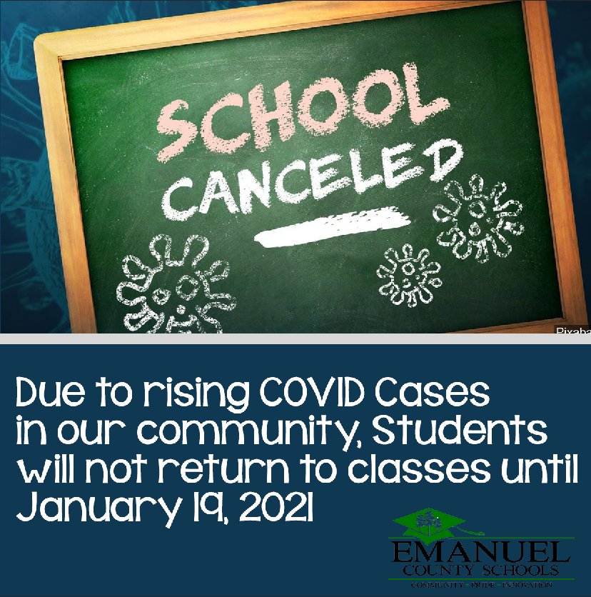 Emanuel County Schools postpone in person learning due to COVID case