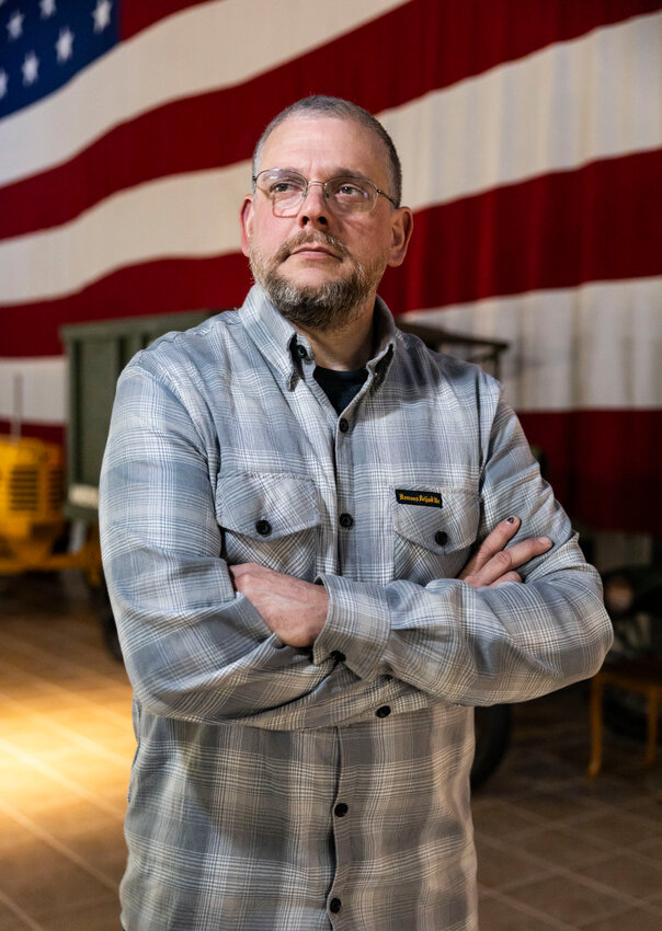 The Chronicle’s 2024 Person of the Year, Veterans Memorial Museum Executive Director Chip Duncan, poses for a photo at the Veterans Memorial Museum in Chehalis on Wednesday, Jan. 29.