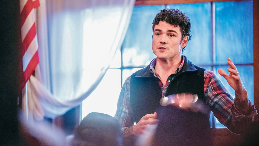 Third Congressional District candidate Joe Kent speaks at a town hall event in Onalaska in March 2022.