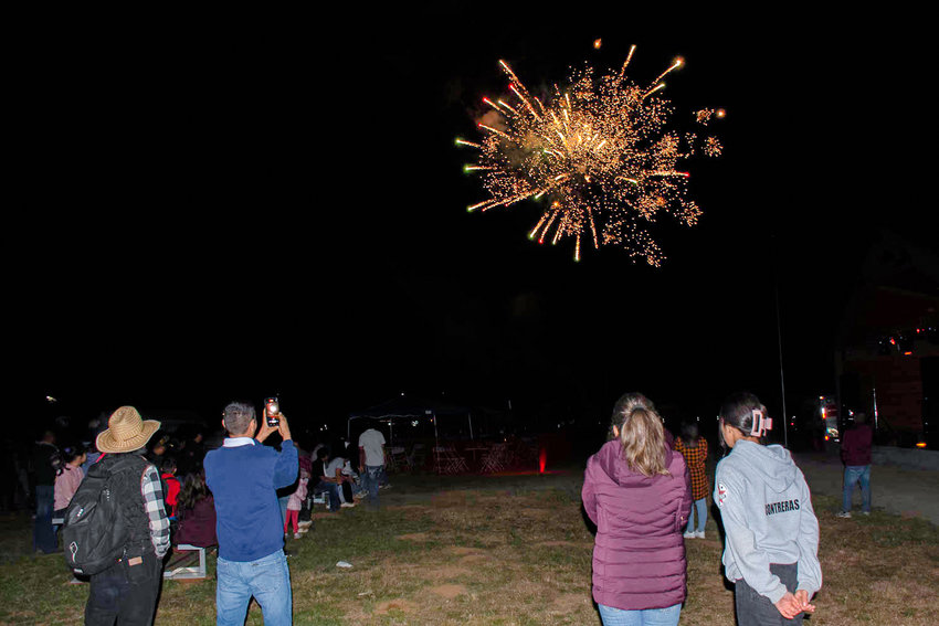 For nearly 15 minutes fireworks were launched in celebration of Mexican Independence Day at Klickitat Prairie Park in Mossyrock in September 2022. Photo by Owen Sexton.
