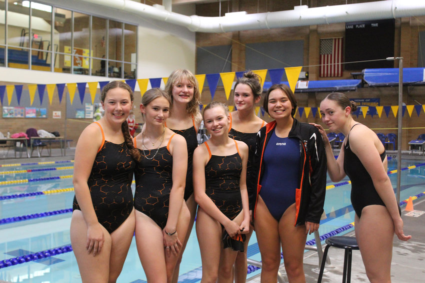 The Battle Ground High School swim team is pictured.