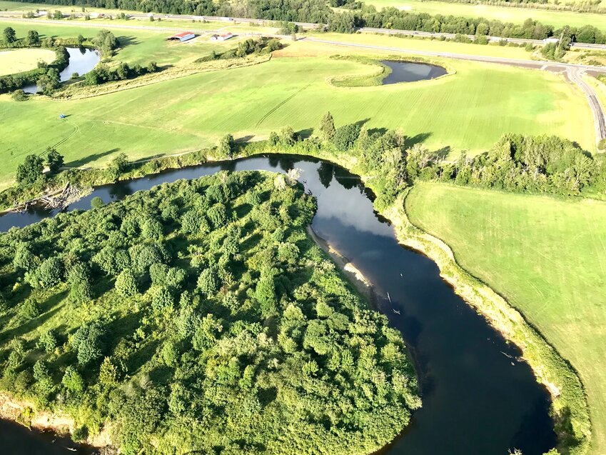 The upper basin of the Chehalis River is pictured from above.