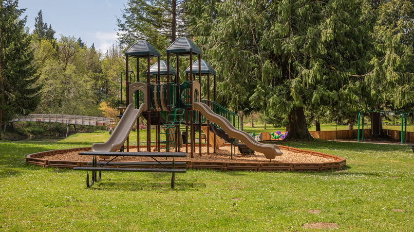 A new playground set is seen on a sunny afternoon at Schaefer County Park in Centralia.