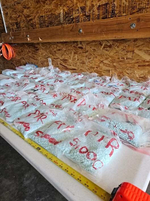 Centralia police working with the Joint Narcotics Enforcement Team seized 200,000 suspected fentanyl pills following a traffic stop on Interstate 5 Saturday, June 10, according to a news release from the Centralia Police Department.&nbsp;