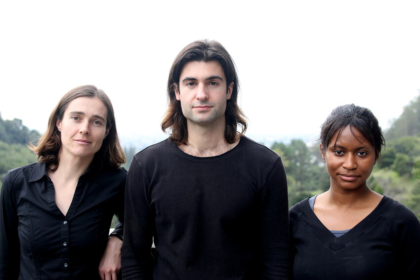 The three Stanford graduates who founded Twelve in 2016: Chief Technology Officer Kendra Kuhl, left, CEO Nicholas Flanders and Chief Science Officer Etosha Cave. (Twelve/TNS)