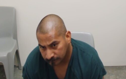 Hugo Florez-Suarez, 36, of Centralia, appears in Lewis County Superior Court on Thursday, July 6.