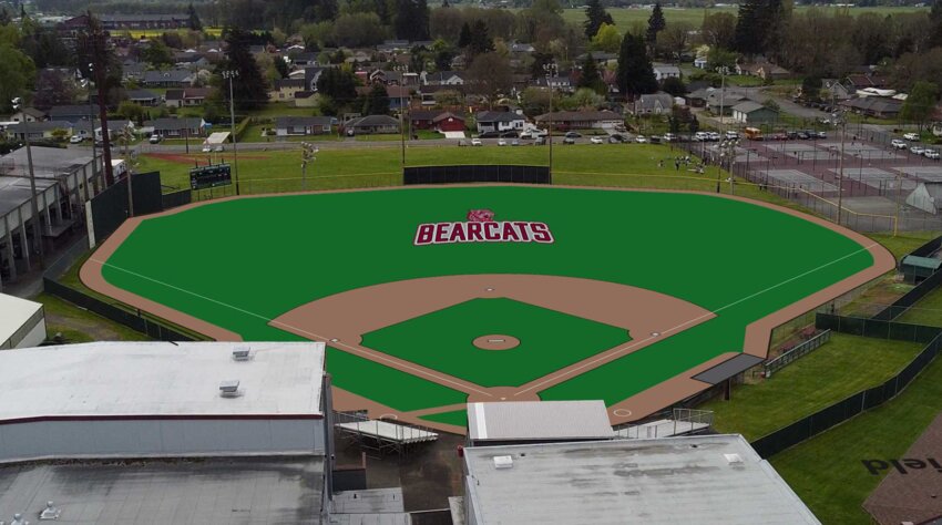 A rendering of the new W.F. West High School baseball field.