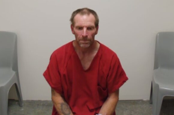 Kelly David Hribar, 46, of Pe Ell, appears via video during a preliminary hearing in Lewis County Superior Court on Friday.