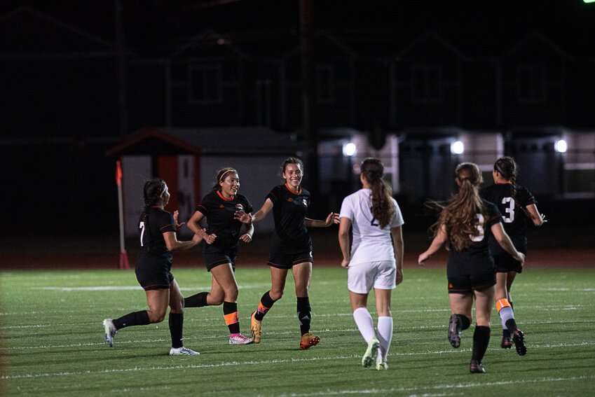 Olivia Gruginski is all smiles after scoring a late game-winner to help Centralia beat River Ridge on Sep. 5.