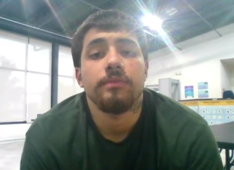 Gilberto Sanchez Medina, 18, appears in Lewis County Superior Court via video from Green Hill School on Wednesday, Oct. 11.