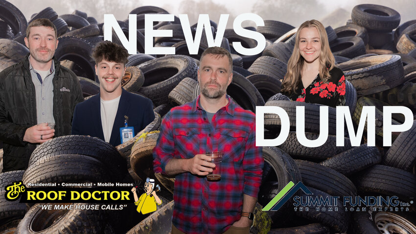 News Dump hosts, from left, Eric Schwartz, Jared Wenzelburger, Aaaron VanTuyl and Isabel Vander Stoep.