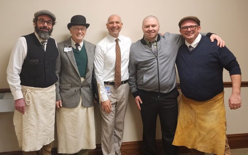 From left to right, Bill Lenker, Keith Philips, Rep. Peter Abbarno, Dan Miller and Thurston County Commissioner Wayne Fournier.