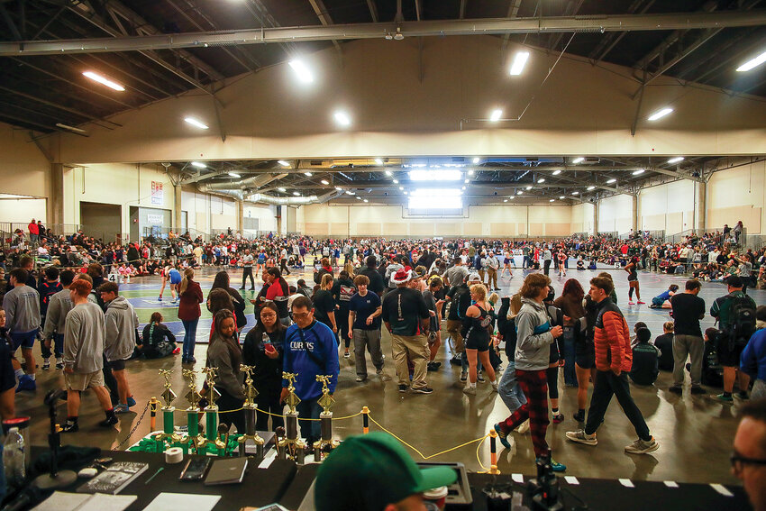Around 1,500 wrestlers took to the mats for the PAC Coast Wrestling Championships on Thursday, Dec. 21 and Friday, Dec. 22 at the Clark County Event Center. Evergreen High School wrestling coach Jake Wilcox directed the event.