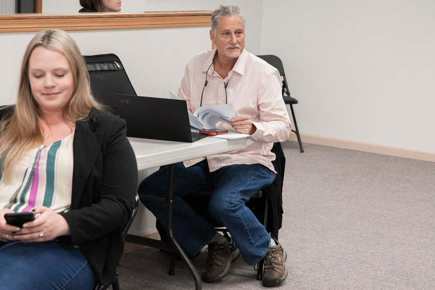 Senator Jeff Wilson attends an Office of the Chehalis Basin board meeting at the Veterans Memorial Museum on Thursday, May 4, 2023.