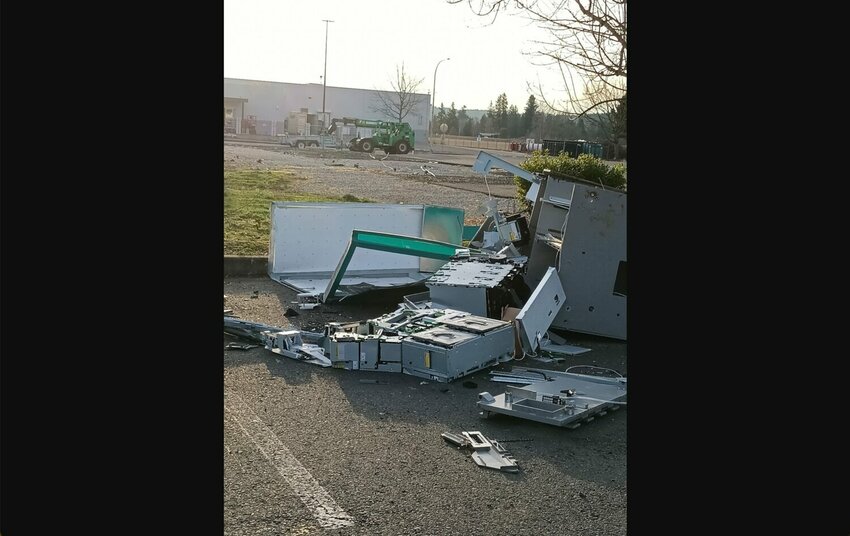 A broken WSECU ATM was found in the parking lot of a business in the 1700 block of Northwest Louisiana Avenue on Saturday, Jan. 13..
