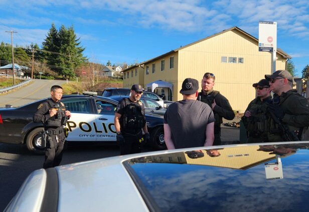 A 42-year-old Chehalis man was arrested Saturday morning for first-degree robbery and first-degree extortion after allegedly showing a Centralia convenience store employee a gun and demanding money.