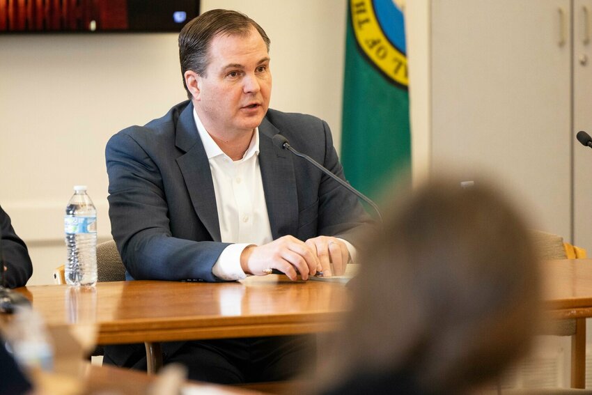 Sen. John Braun in Olympia on Friday, Feb. 15, 2024.