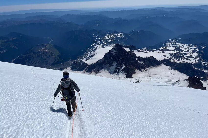 Nick Burson descends Mount Rainier on July 10.