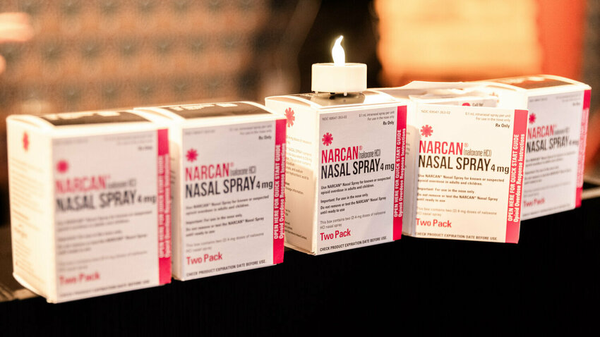 A name brand of the generic medicine naloxone, Narcan. The medication can be used to revive someone who is suffering from an overdose.