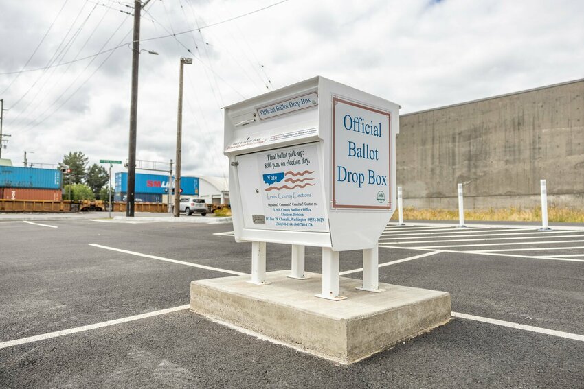 The ballot drop box in Chehalis on Thursday, June 27.