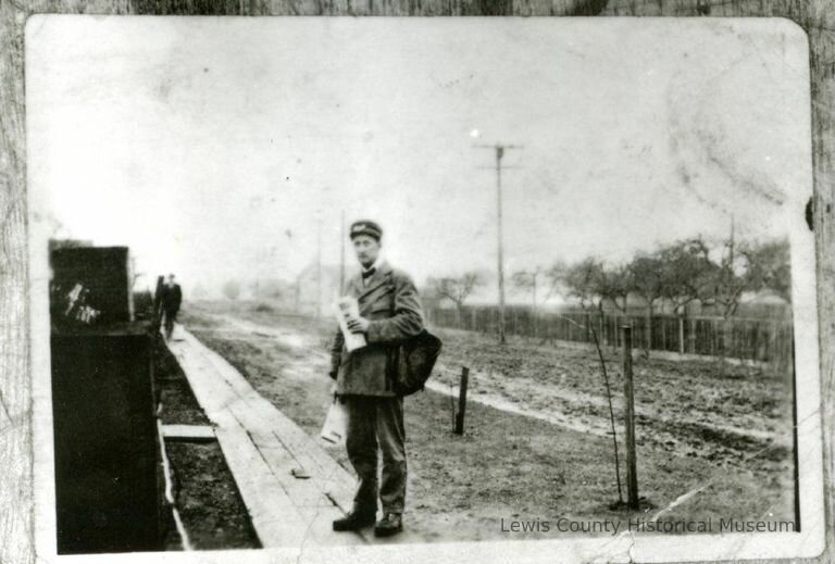 &quot;Centralia didn't always have paved streets and sidewalks. Above is 1918 on West Main Street. Vern Dunning retired from the Post Office in 1946 after 32 years. Picture was of Dunning near Tilley and Harrison Avenues, and the orchard on the right was owned by Centralian George Washington.&quot; This photo was from a Daily Chronicle historical article on Feb. 3, 1962. It's part of a treasure trove of photos now viewable on the Lewis County Historical Museum's website.