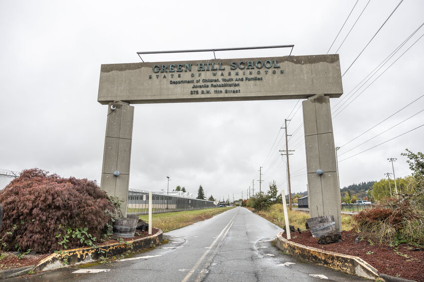 The entrance of Green Hill School is pictured in Chehalis on Tuesday, Oct. 15.