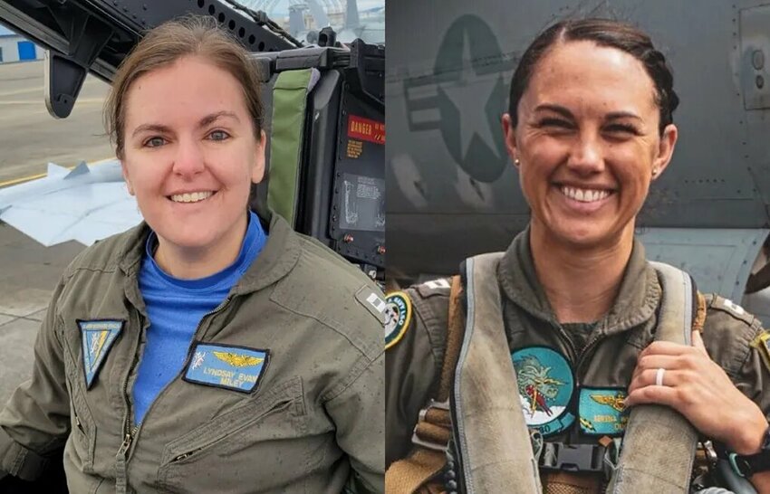 Lt. Cmdr. Lyndsay P. Evans, 31, left, a naval flight officer, and Lt. Serena N. Wileman, 31, a naval aviator, were killed Oct. 15 when their EA-18G Growler crashed near Mount Rainier.