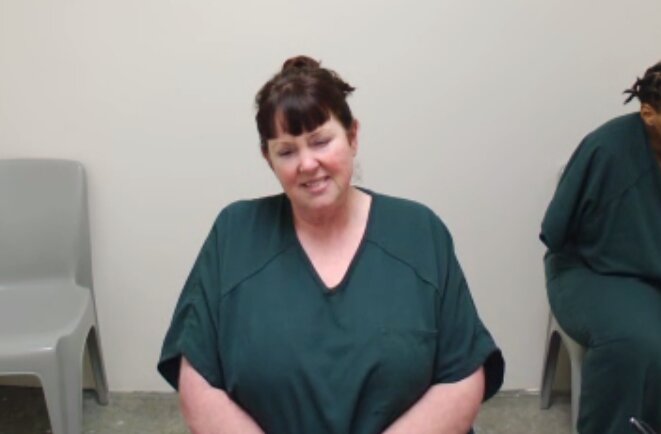 Malynda Ann Wilson, 49, of Centralia, appears in Lewis County Superior Court on Tuesday, Jan. 21.