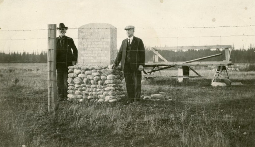 John Rogers James and George Smith attend the dedication of Fort Henness in 1926.