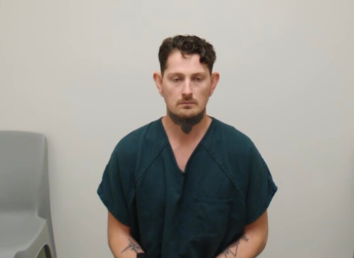 J. Patrick Farr, 32, of Olympia, appears in Lewis County Superior Court on Tuesday, March 4.