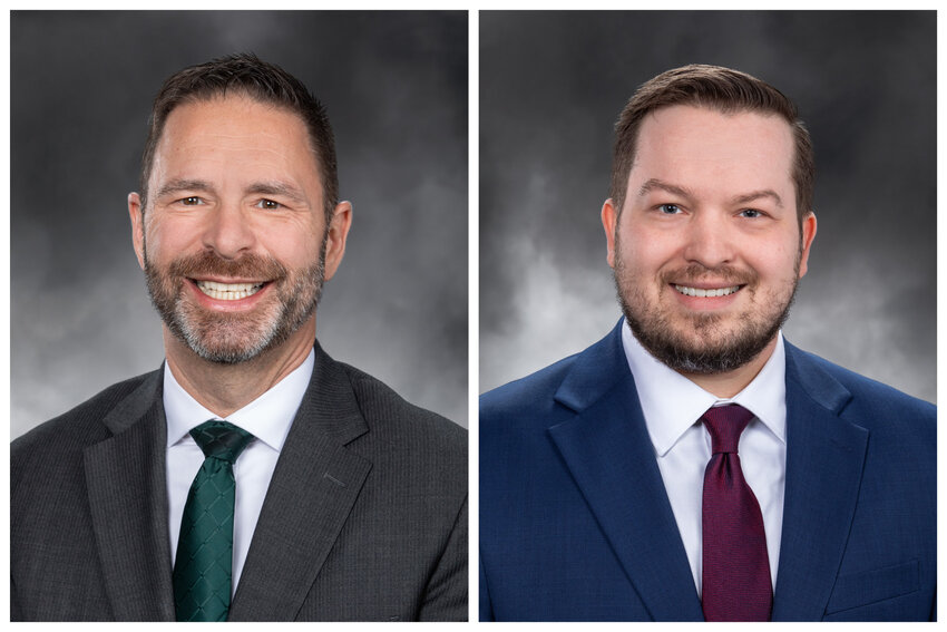 Reps. Dan Griffey, R-Allyn, and Travis Couture, R-Allyn.