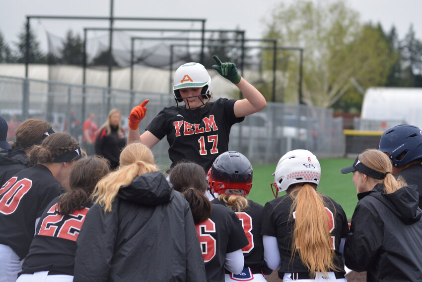 Yelm High School’s softball team kicked off its 2025 season on Monday, March 17, against W.F. West. In the photo, Tornados first baseman Caylee Roberts celebrates at home plate after hitting a home run during the 2024 season.