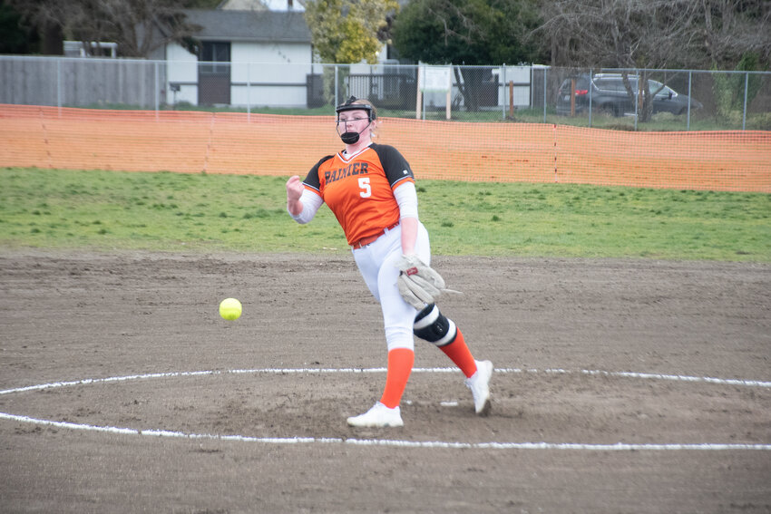 Ryleigh Cruse releases a pitch against North Thurston on March 14.