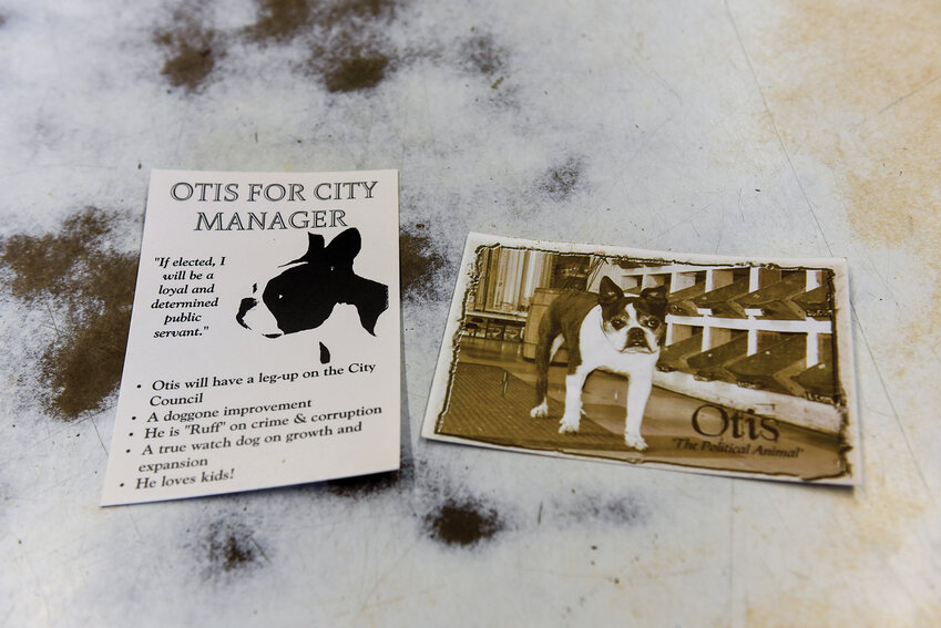 Photocopies of Otis and a copy of his campaign flyer are found inside Ridgefield Hardware & Gift. Otis’ 2004 run for city manager became a local sensation, drawing national attention.